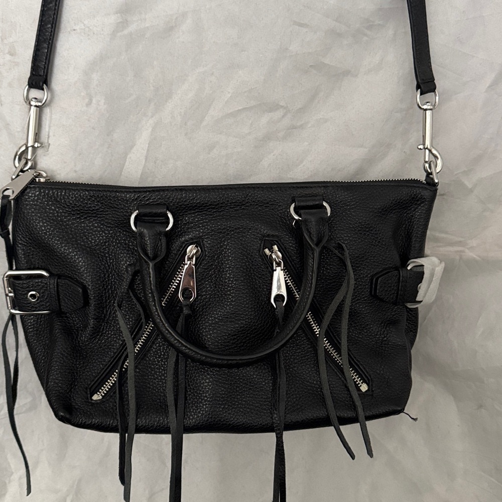 Rebecca Minkoff Moto Satchel Tote, Black New without tag